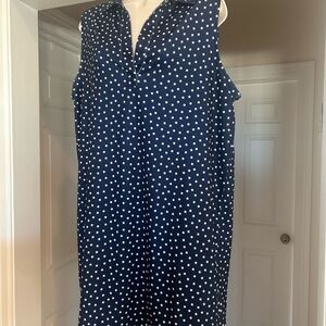 Vineyard Vines Navy/White Stars Sankaty Lucaya Sleeveless Stretchy Dress Sz L
